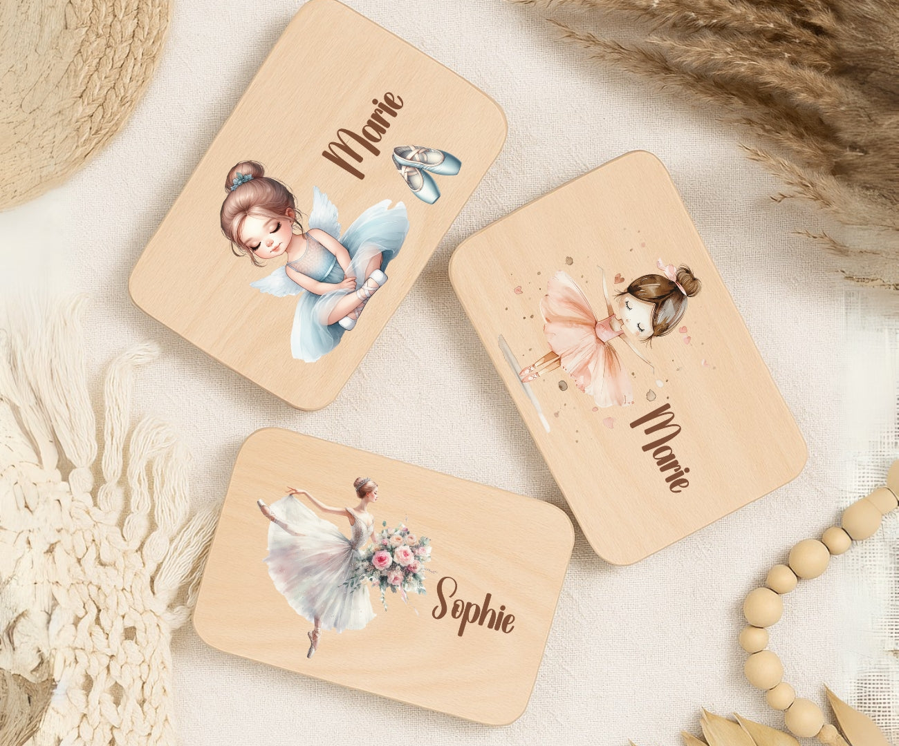 Personalisierte Frühstücksbrettchen Kinder – Ballerina Motiv mit Name