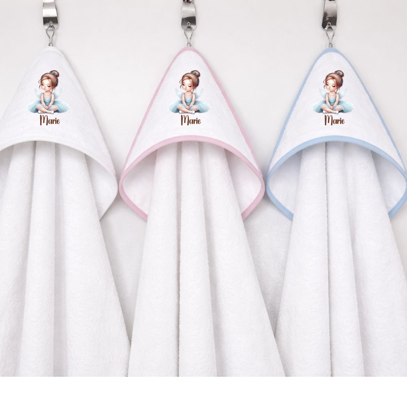 Kapuzenhandtuch Baby personalisiert – Ballerina mit Namen