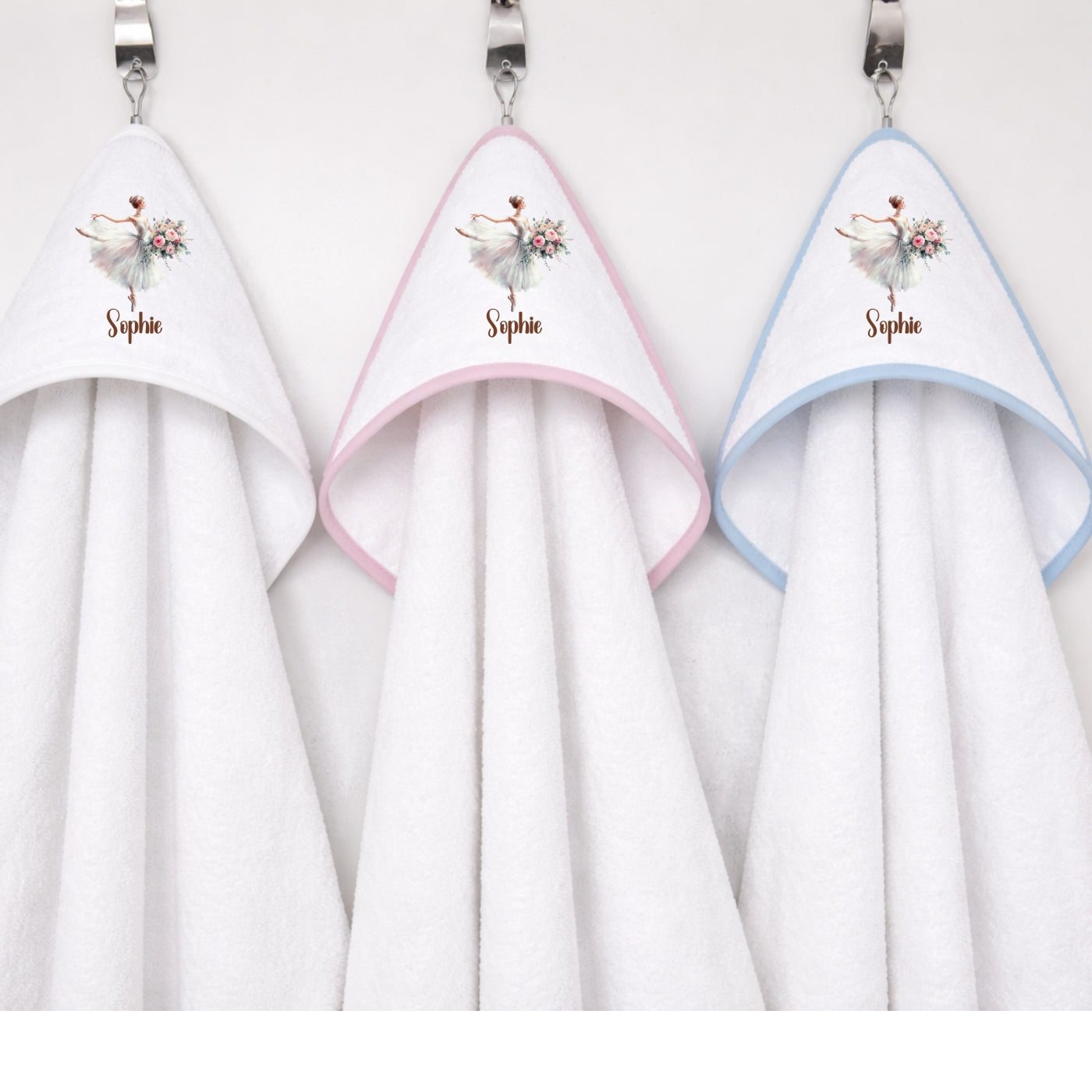 Kapuzenhandtuch Baby personalisiert – Ballerina mit Namen