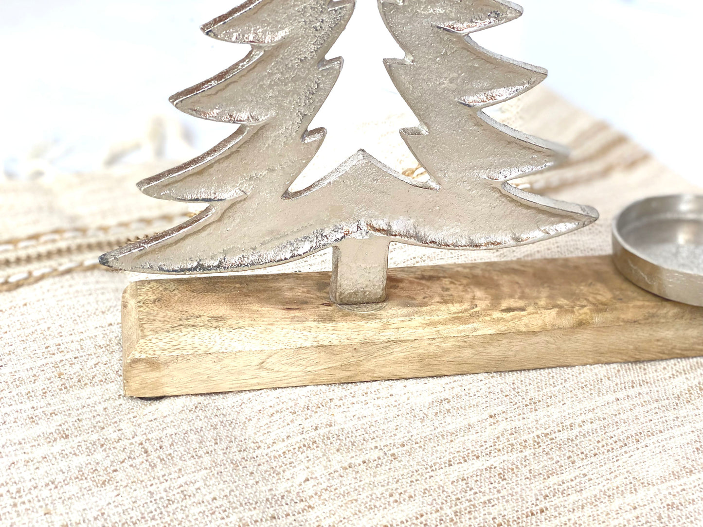 Adventsdeko Kerzenhalter Tannenbaum mit Adventskerze Zahlen Fuchs im Wald