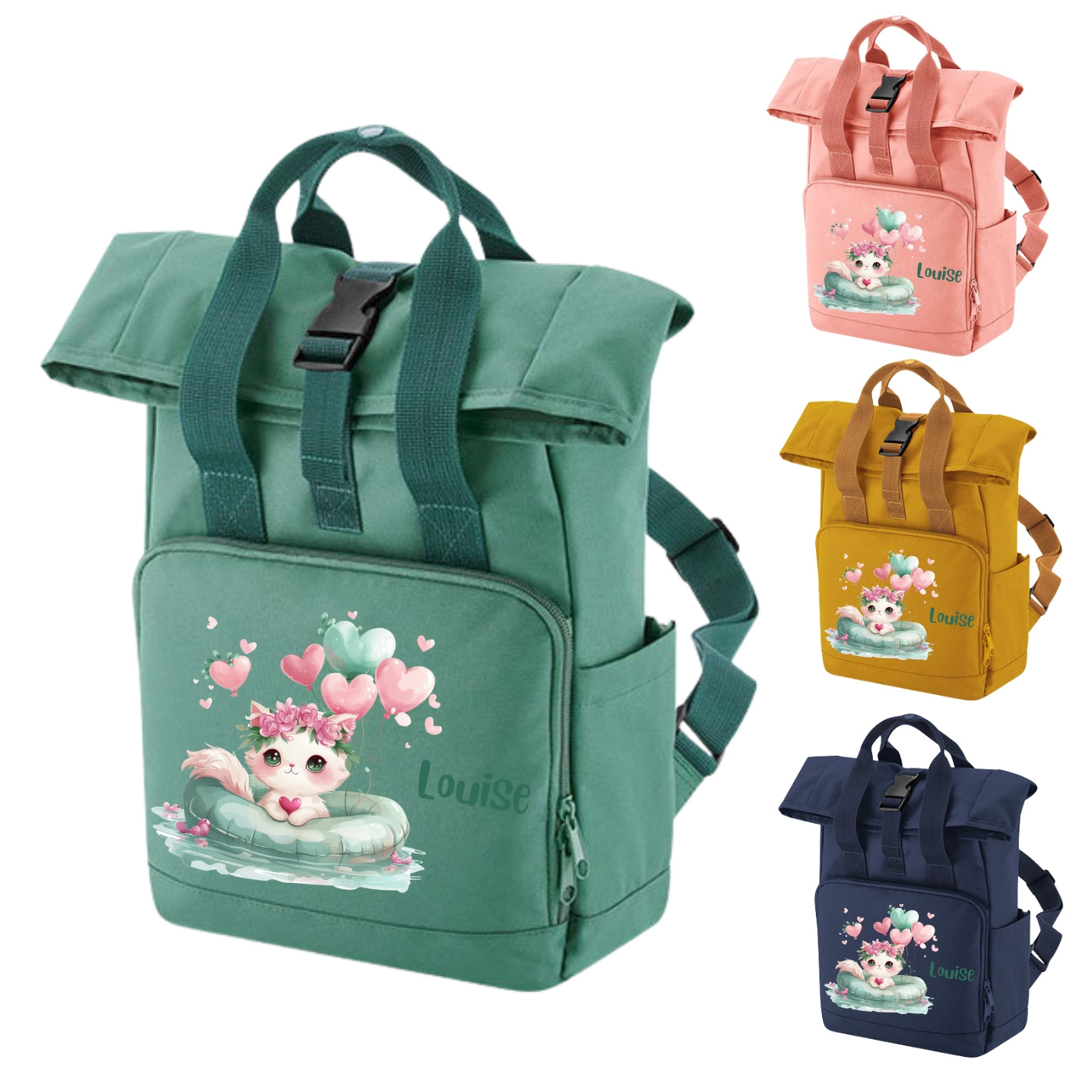 Kindergartenrucksack mit Tiermotiven und Namen