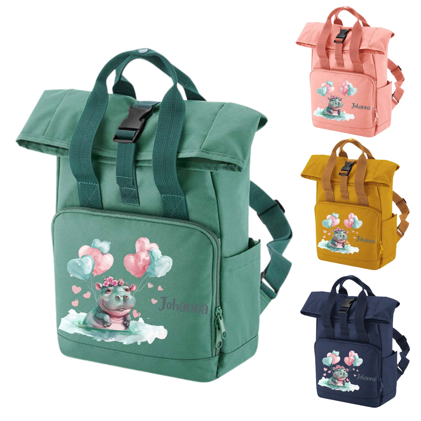 Kindergartenrucksack mit Tiermotiven und Namen