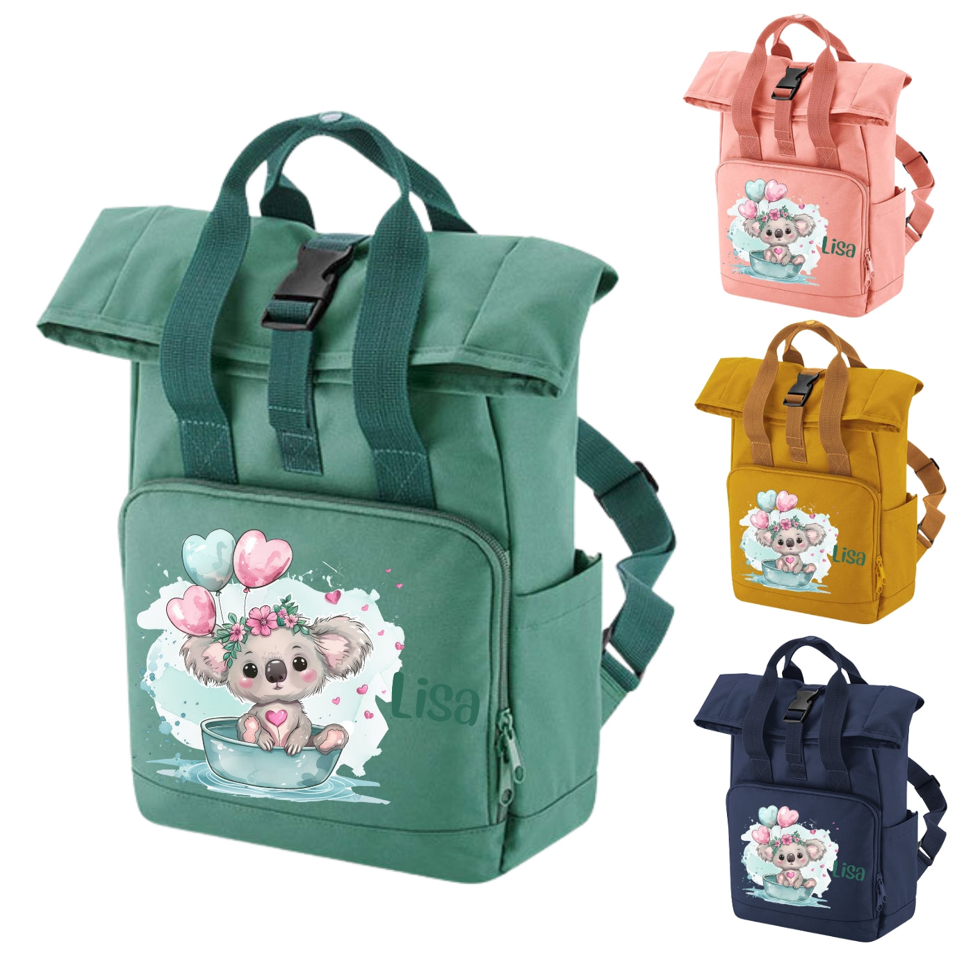 Kindergartenrucksack mit Tiermotiven und Namen