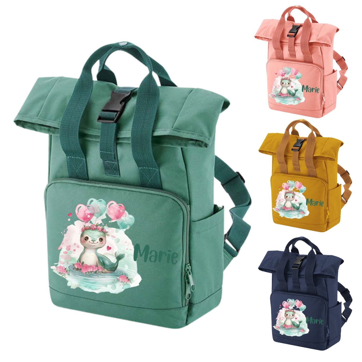 Kindergartenrucksack mit Tiermotiven und Namen