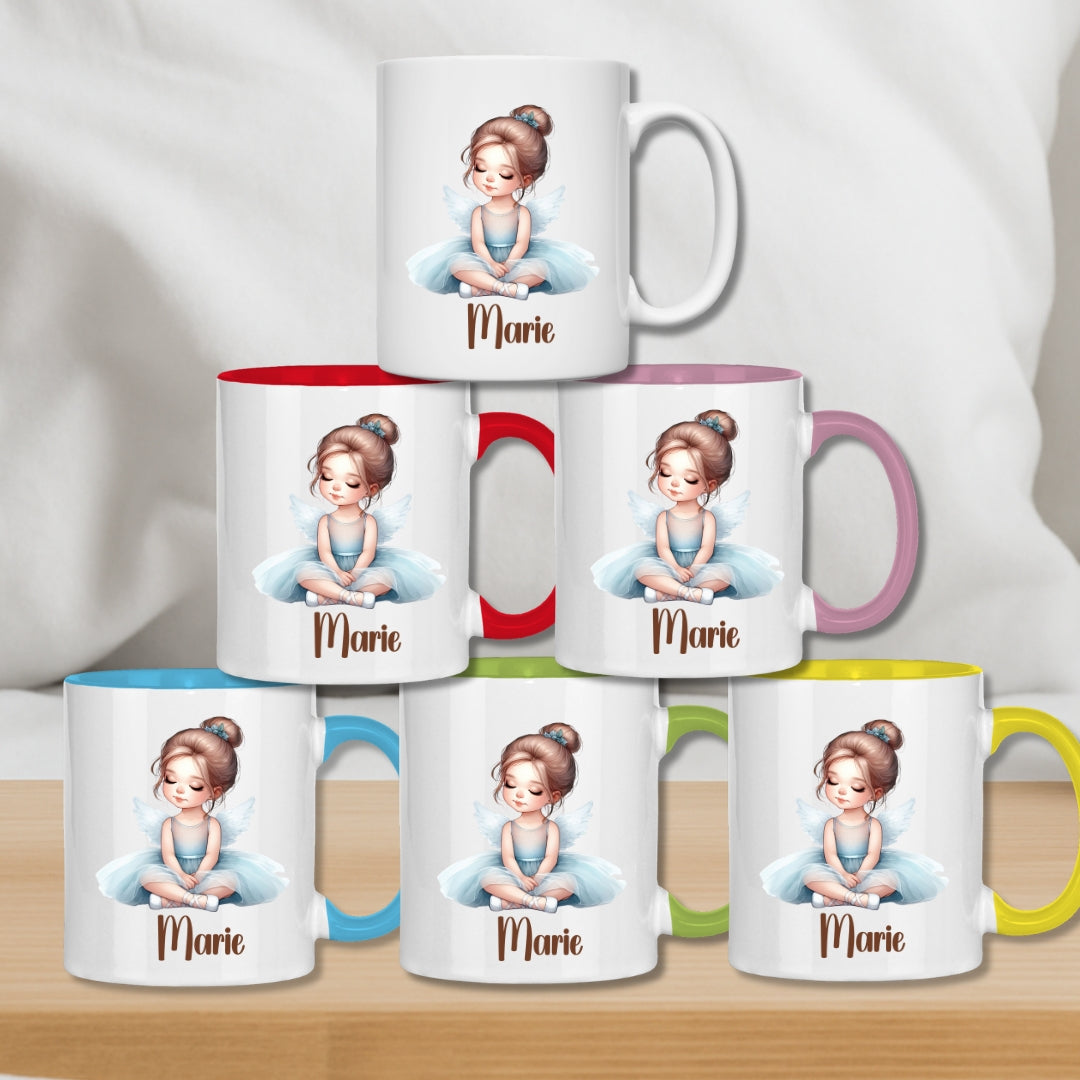Kindertasse personalisiert – Ballerina Tasse mit Namen für Mädchen