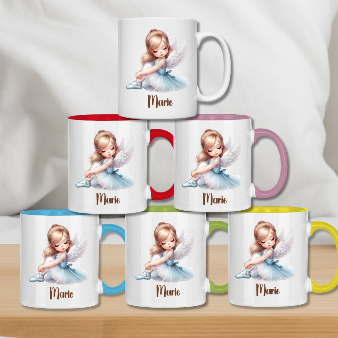 Kindertasse personalisiert – Ballerina Tasse mit Namen für Mädchen