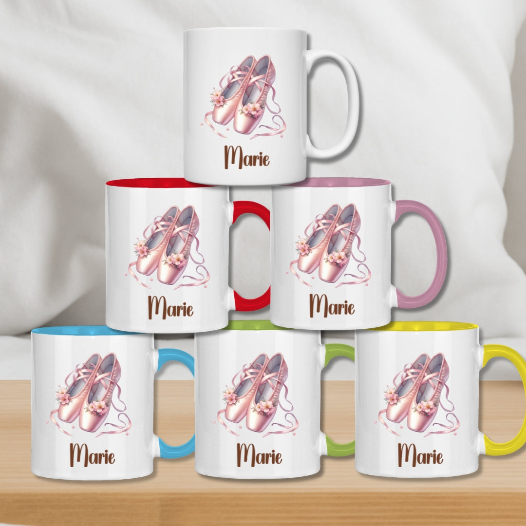 Kindertasse personalisiert – Ballerina Tasse mit Namen für Mädchen