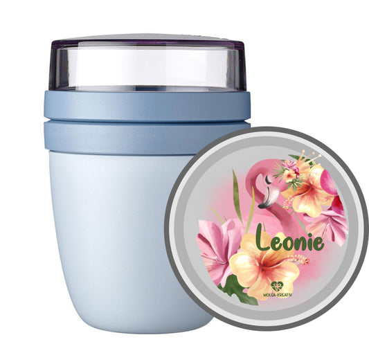 personalisiertes Joghurtbecher Flamingo