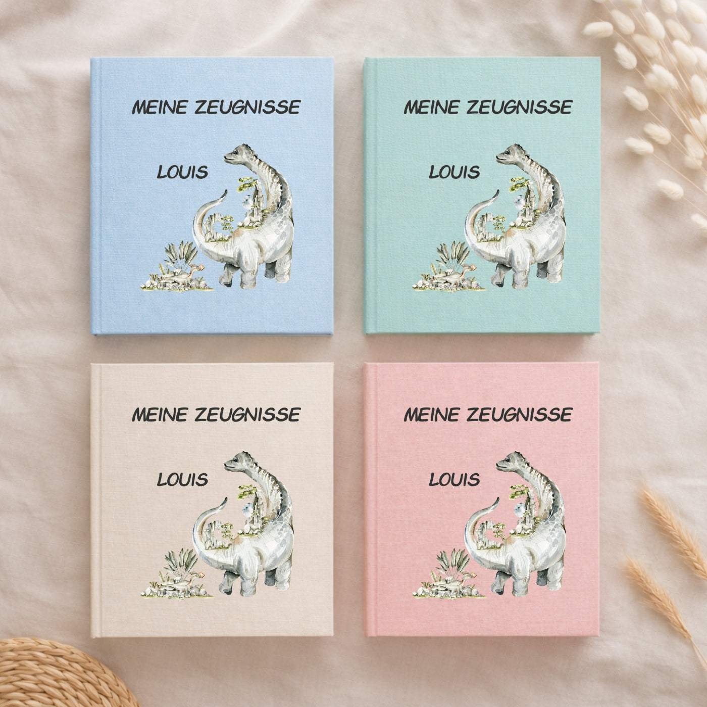 Zeugnismappe Dino personalisiert A4