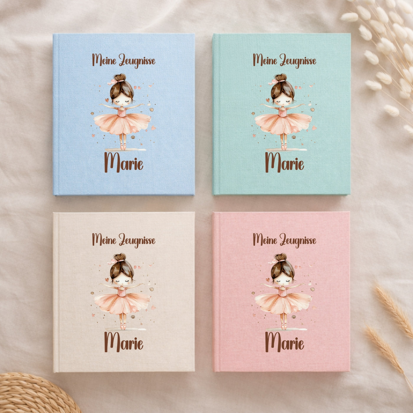 Zeugnismappe Ballerina personalisiert A4