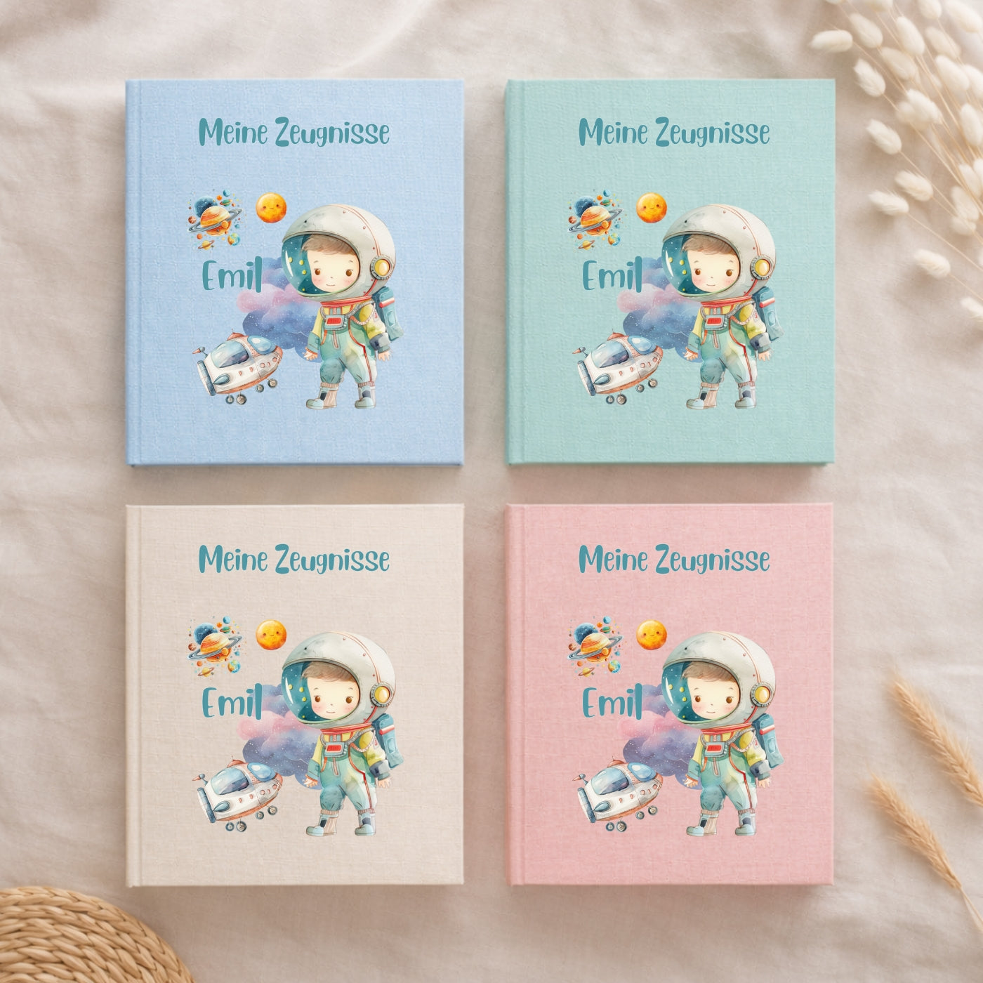 Zeugnismappe Weltall personalisiert A4