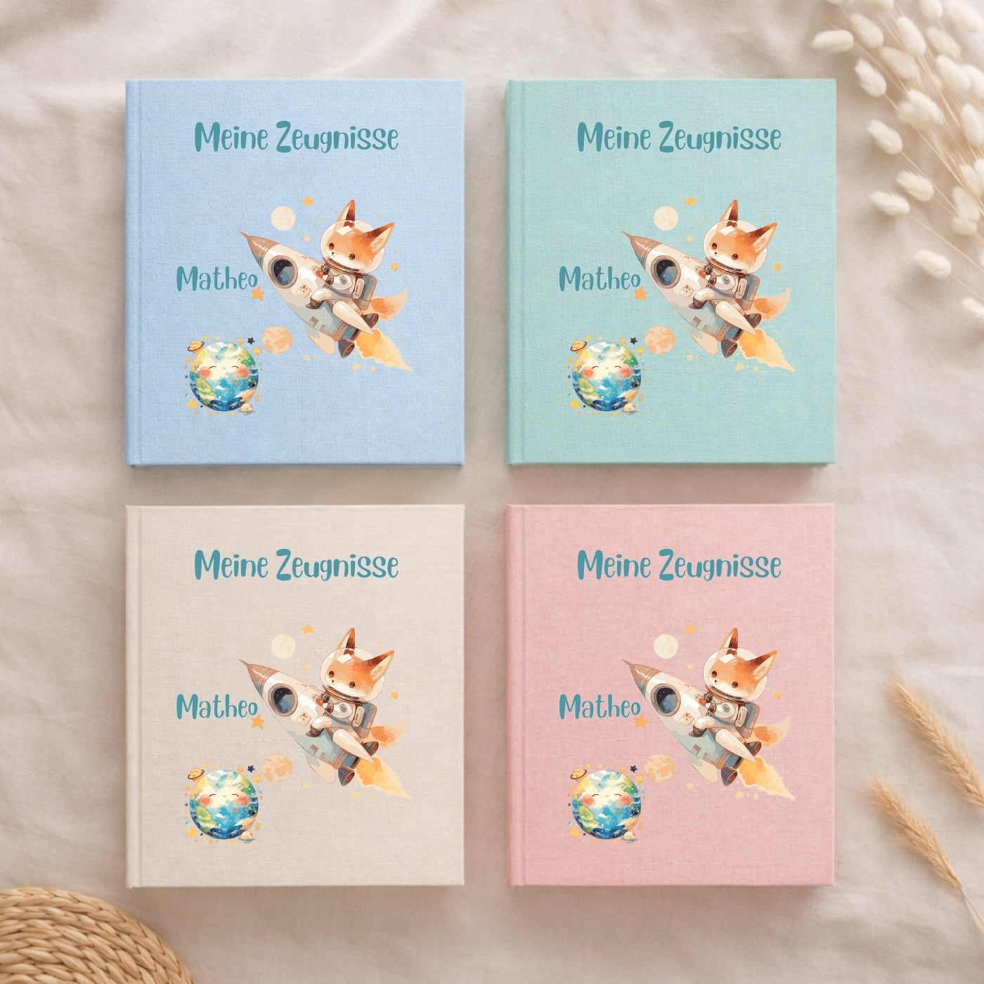 Zeugnismappe Weltall personalisiert A4