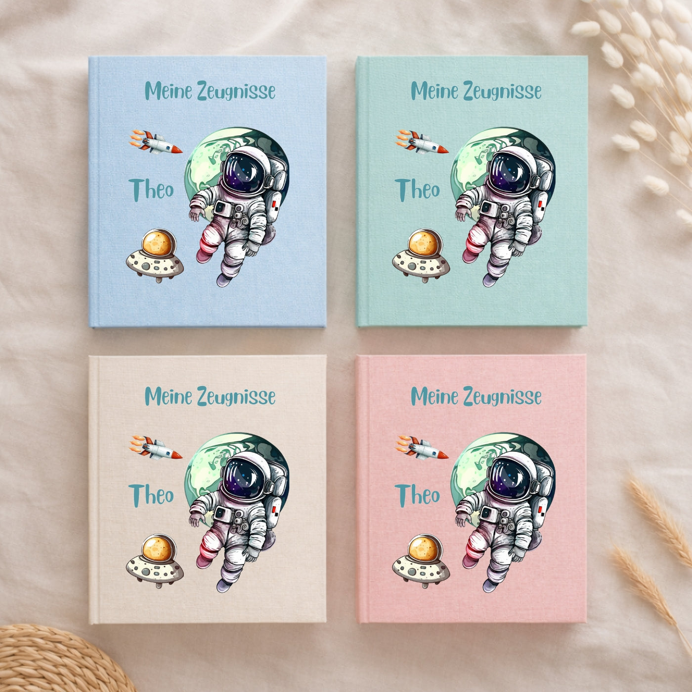 Zeugnismappe Weltall personalisiert A4