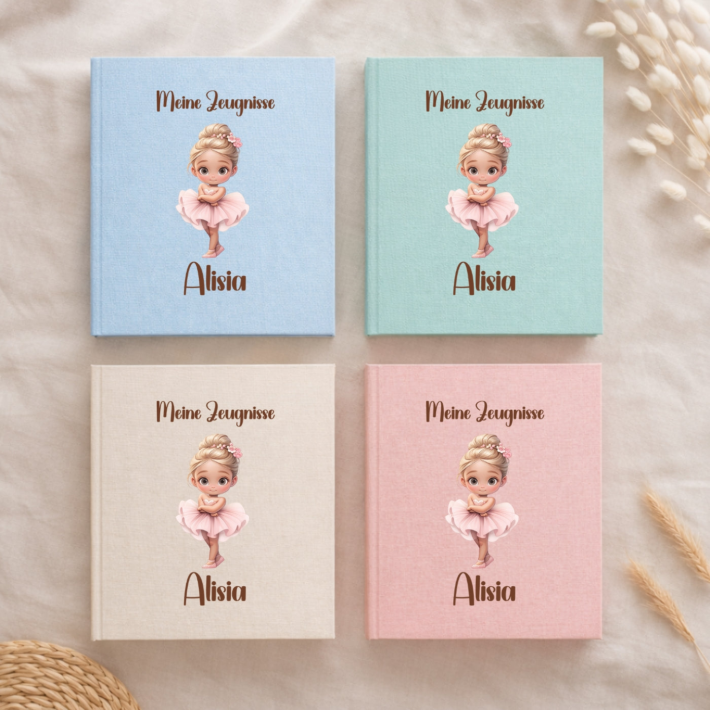 Zeugnismappe Ballerina personalisiert A4