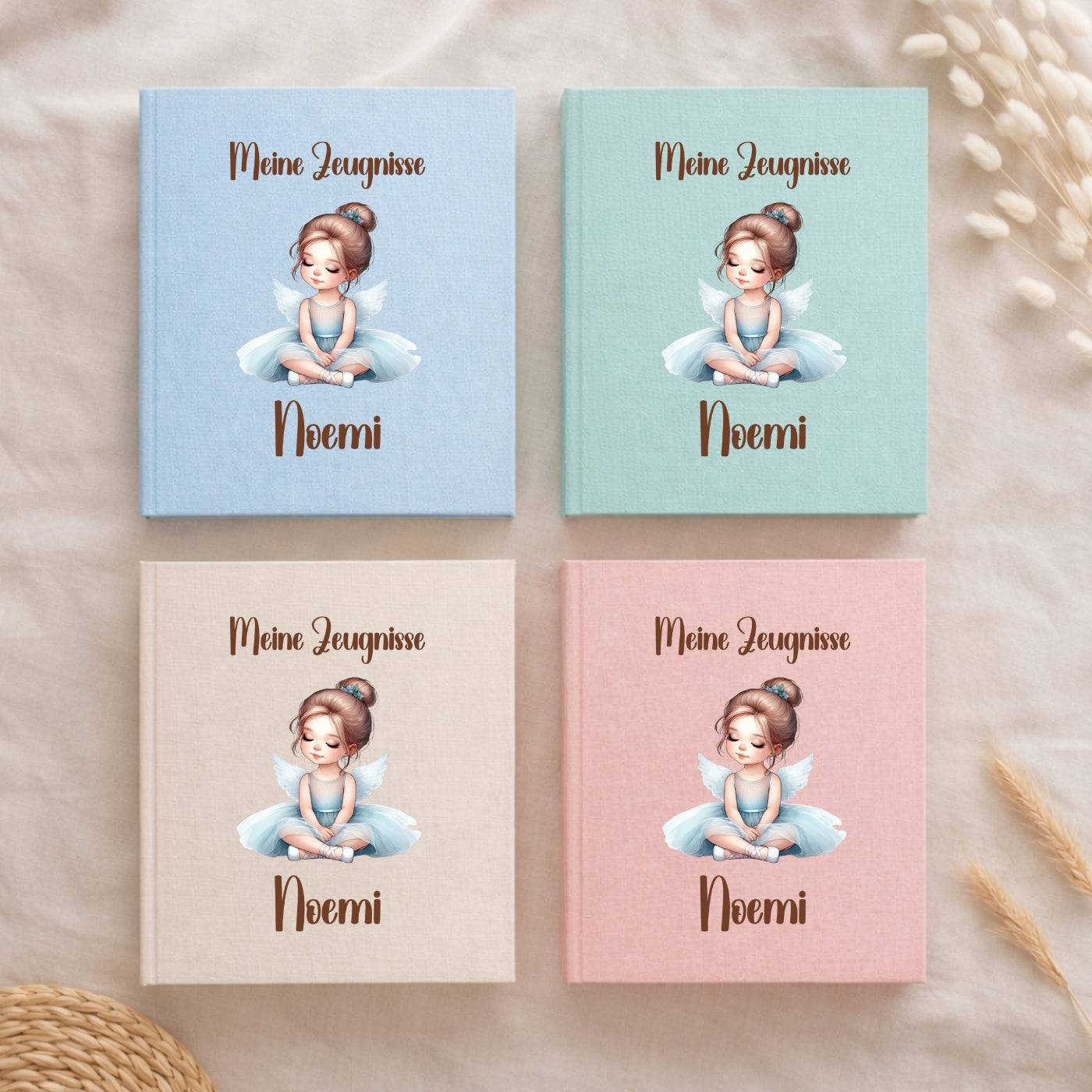 Zeugnismappe Ballerina personalisiert A4