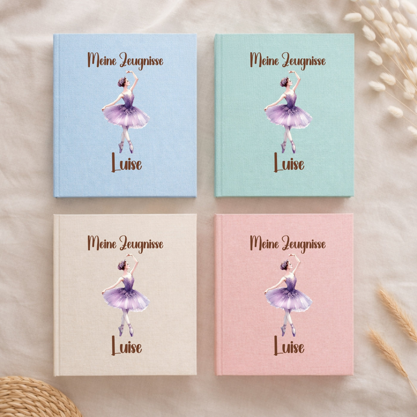 Zeugnismappe Ballerina personalisiert A4
