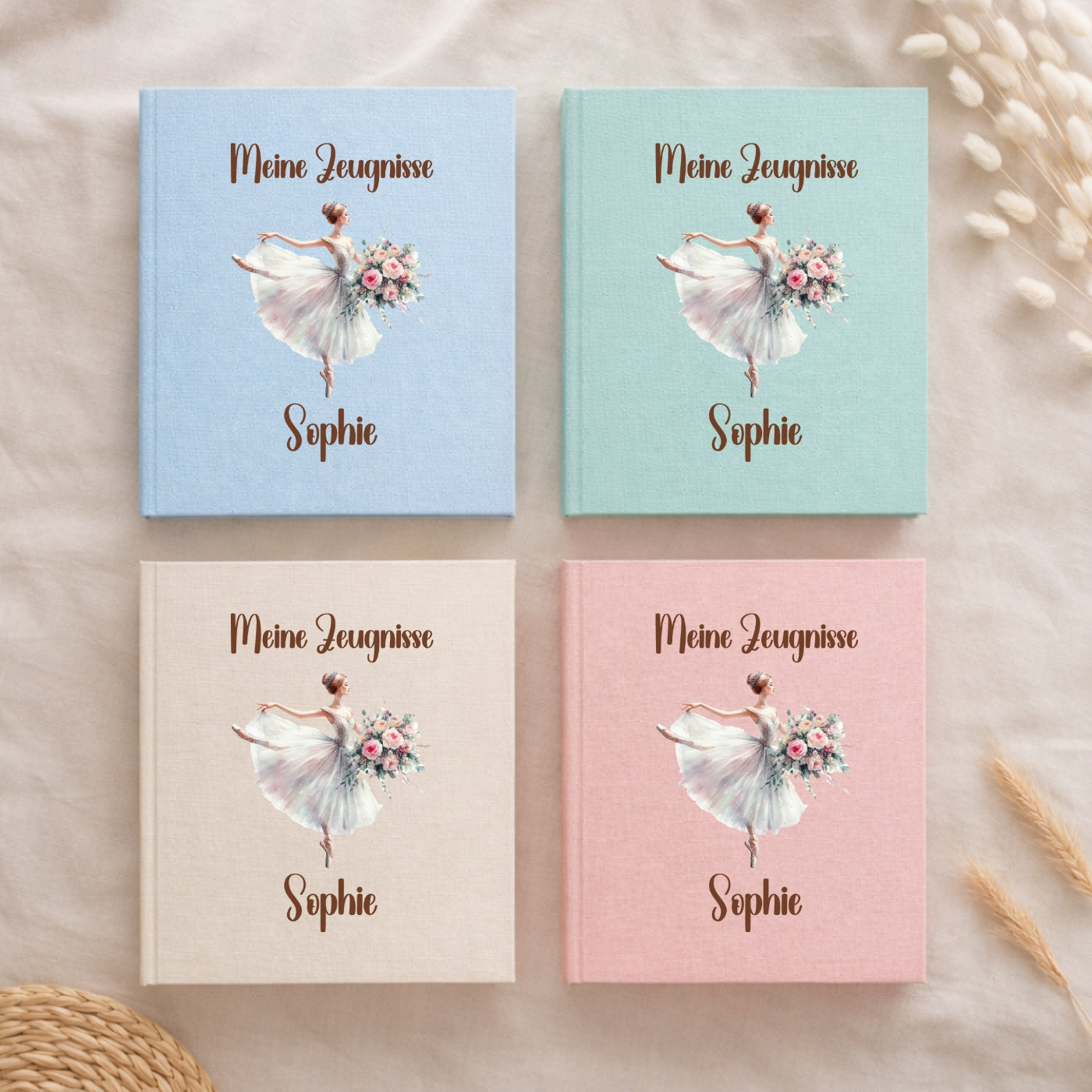 Zeugnismappe Ballerina personalisiert A4