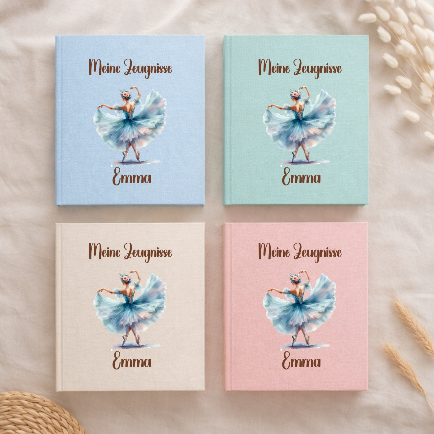 Zeugnismappe Ballerina personalisiert A4