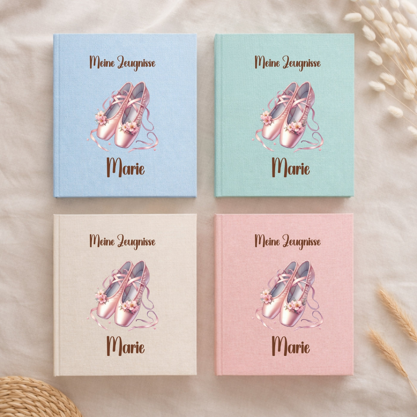Zeugnismappe Ballerina personalisiert A4