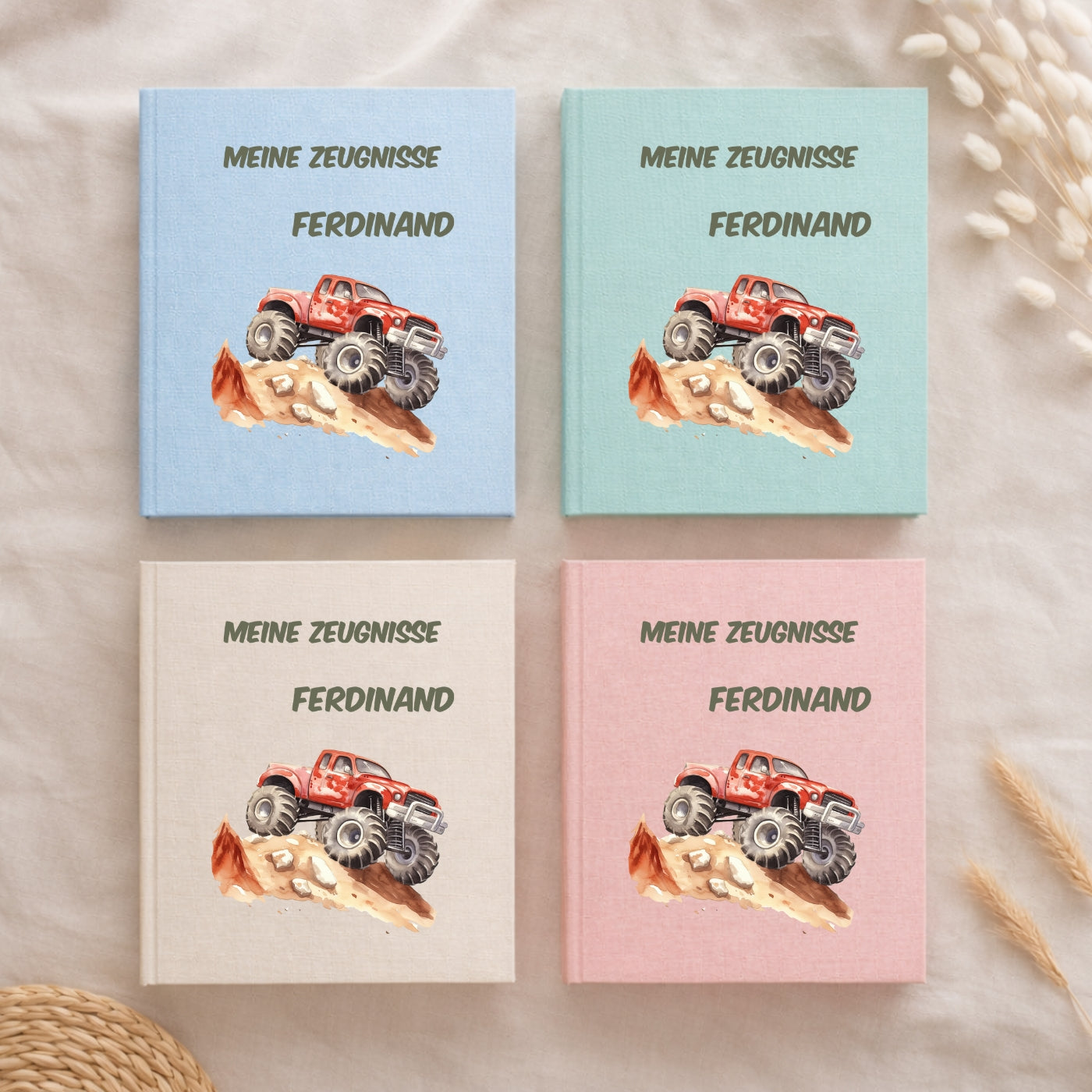 Zeugnismappe Auto & Rennwagen personalisiert A4