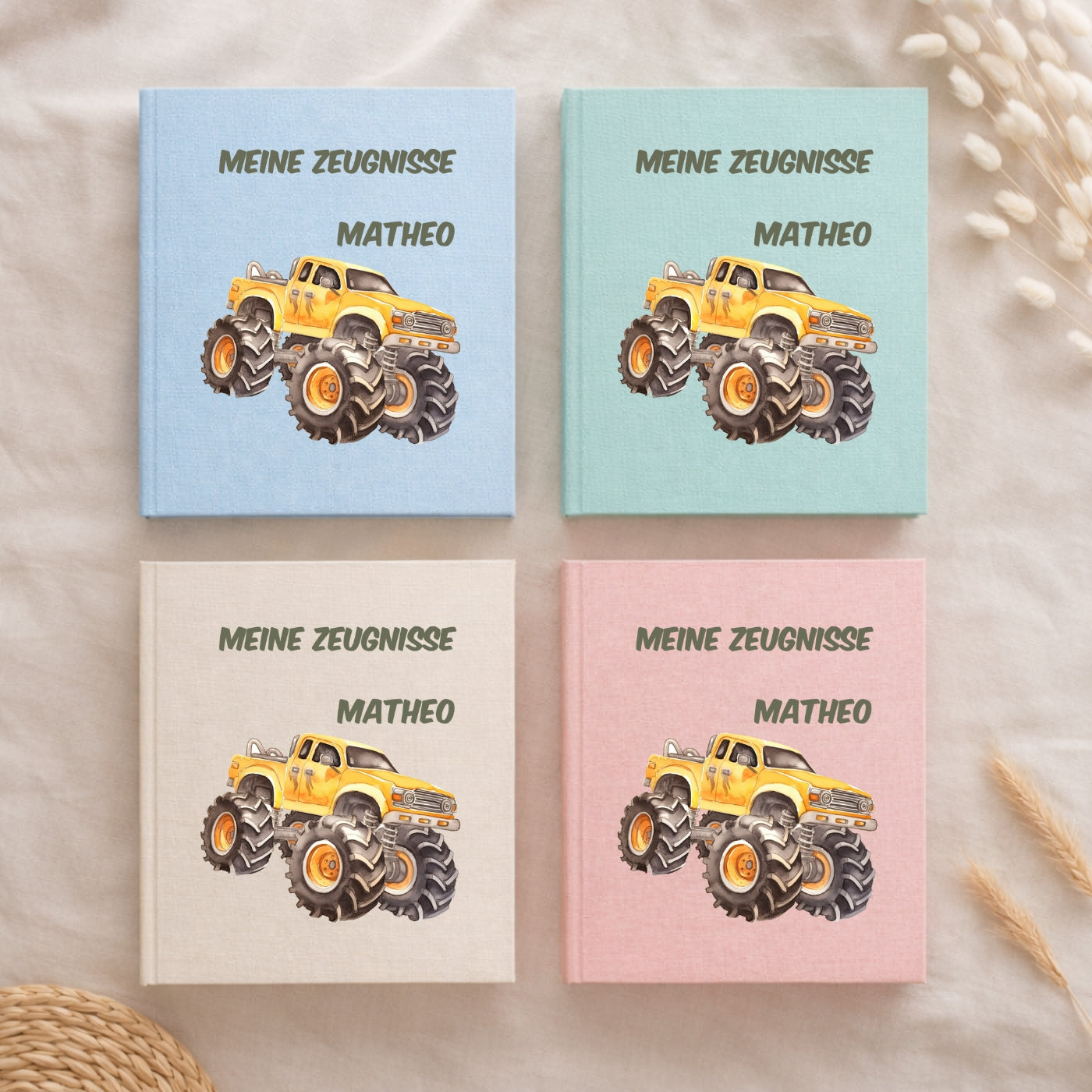 Zeugnismappe Auto & Rennwagen personalisiert A4
