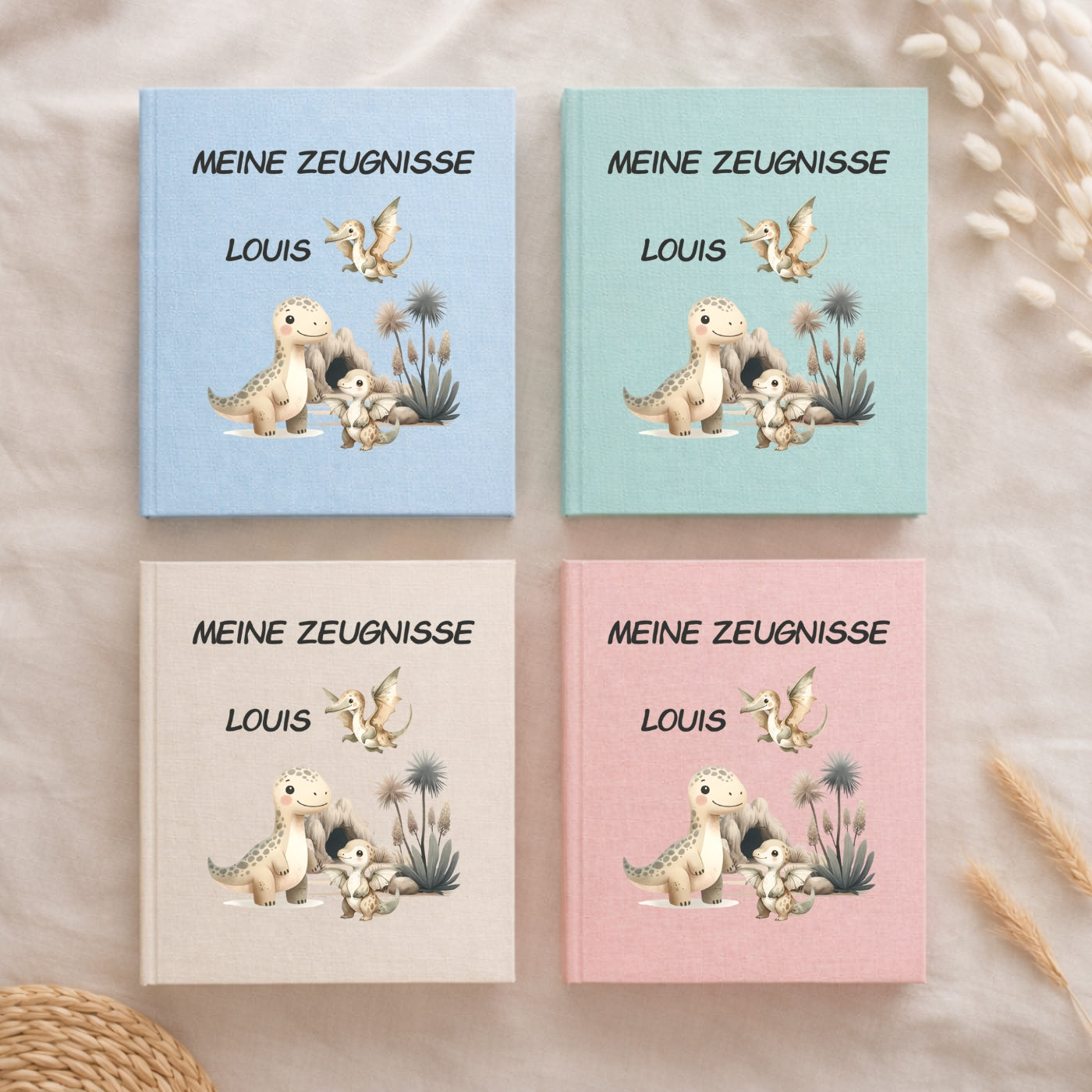 Zeugnismappe Dino personalisiert A4