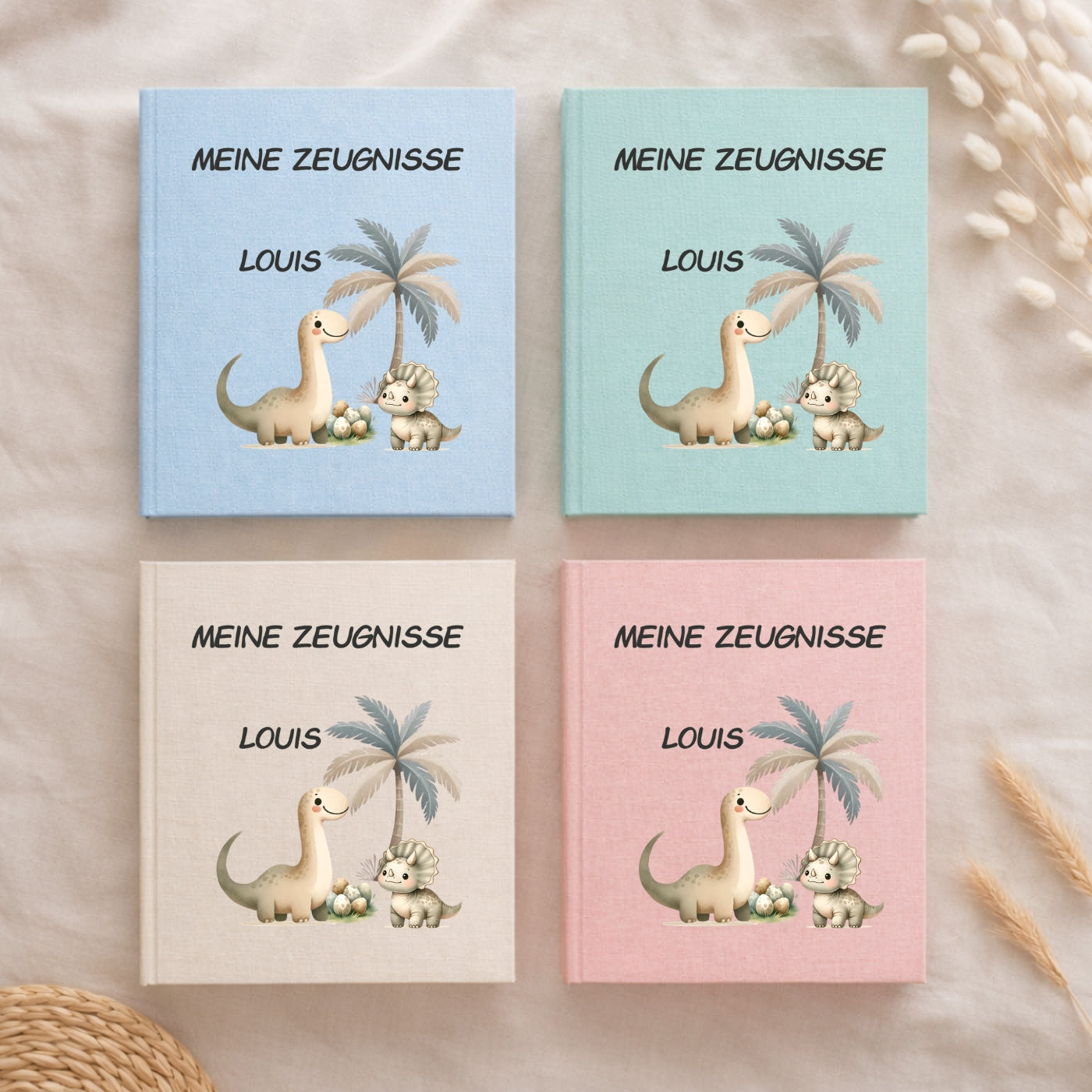 Zeugnismappe Dino personalisiert A4