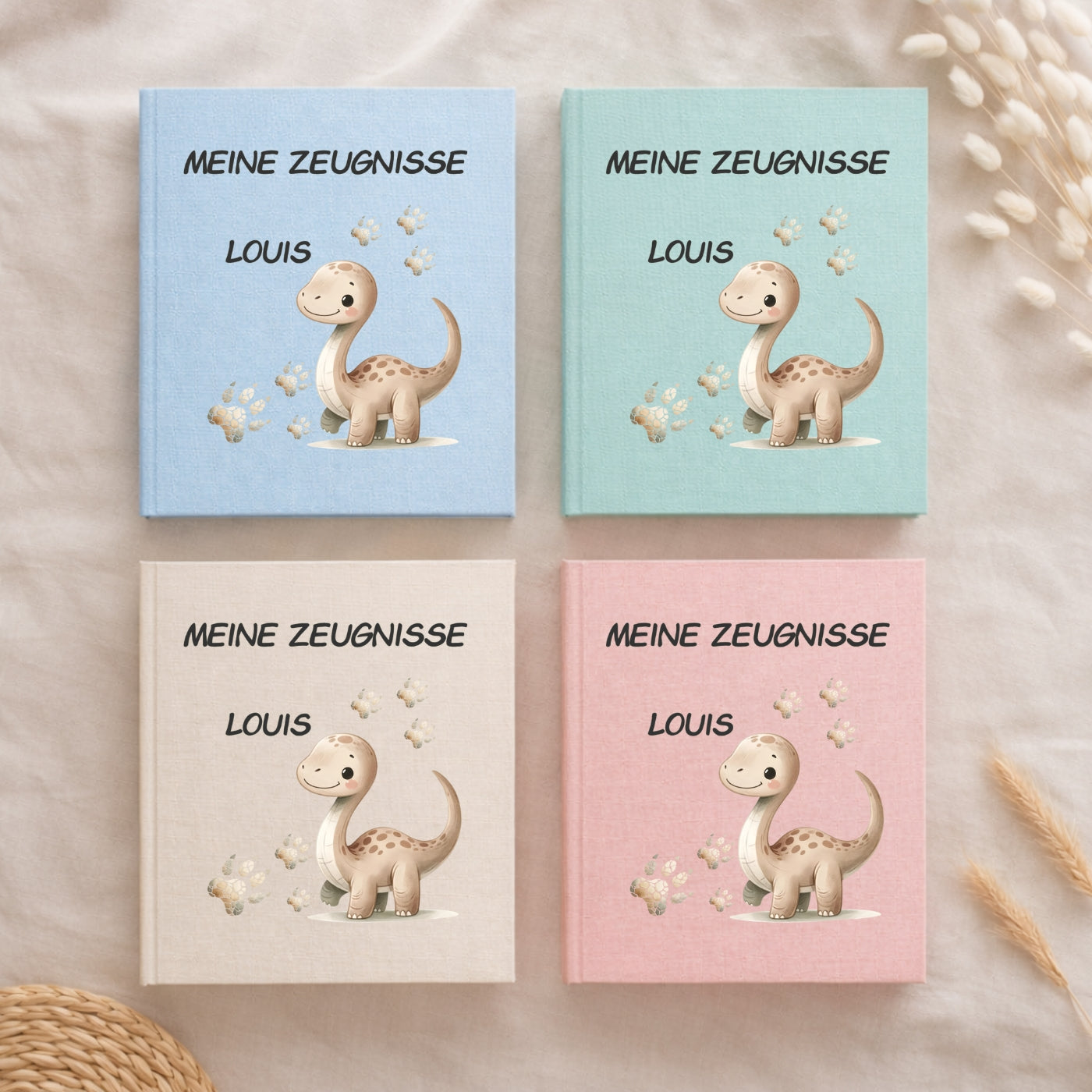 Zeugnismappe Dino personalisiert A4