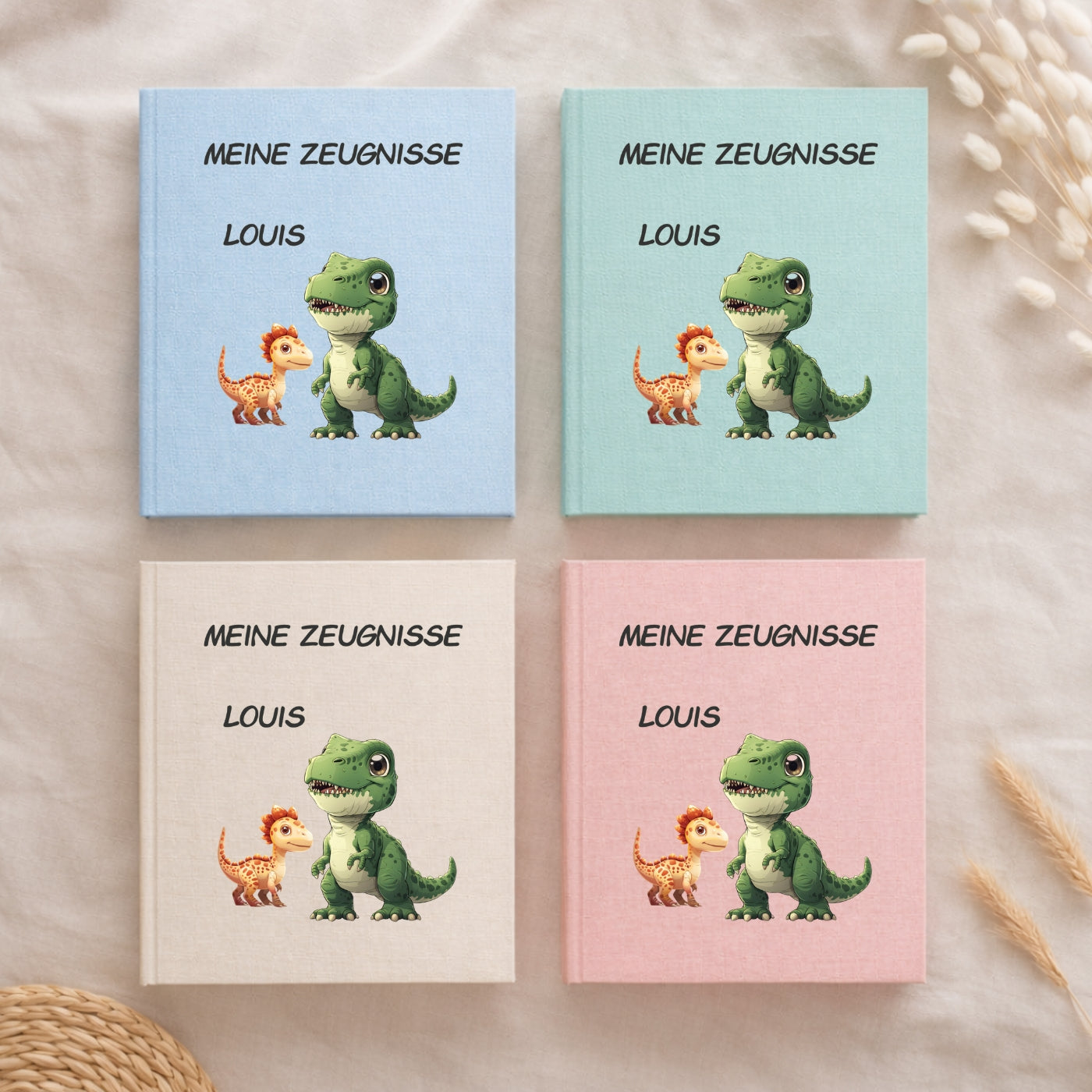 Zeugnismappe Dino personalisiert A4