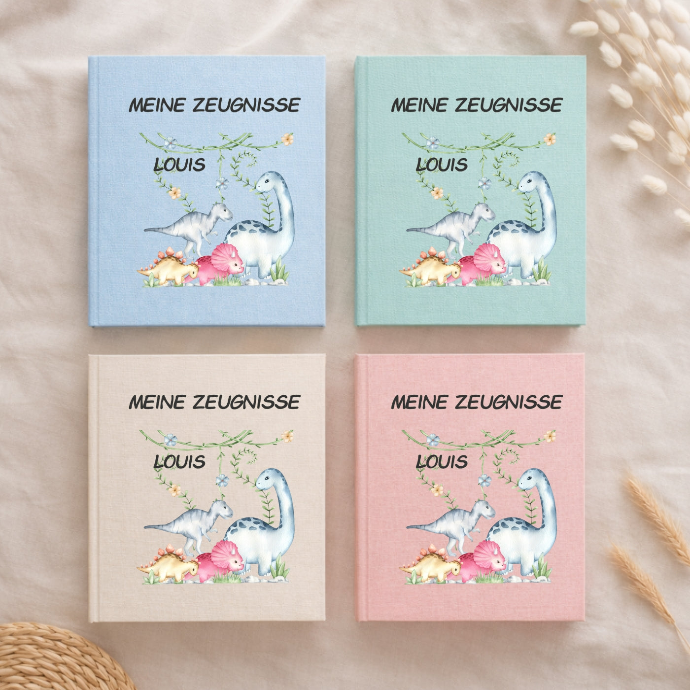 Zeugnismappe Dino personalisiert A4