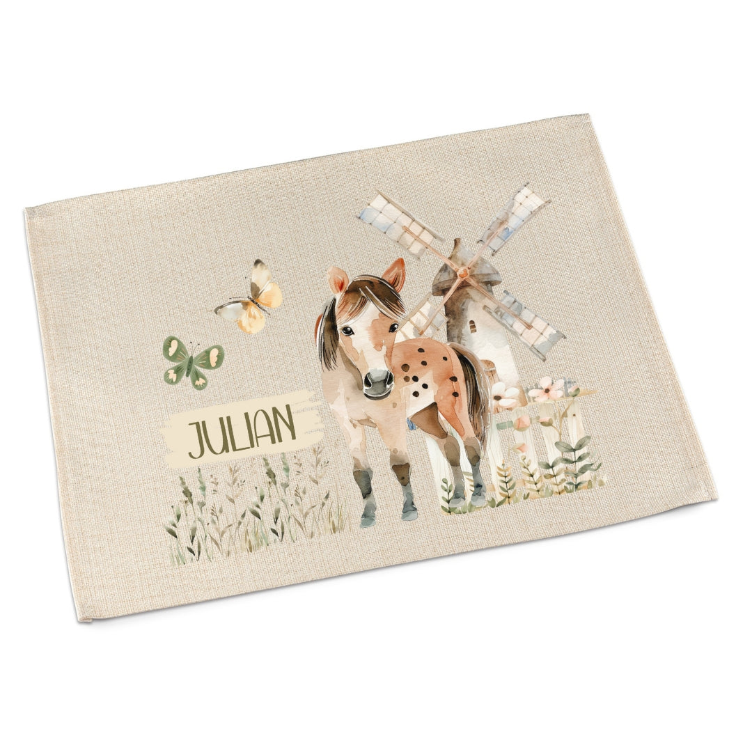 Tischset Bauernhof – personalisiertes Platzdeckchen Kinder abwaschbar & waschbar