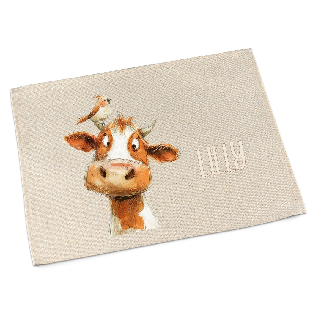 Platzdeckchen Kinder abwaschbar – personalisiertes Tischset Löwe & Fuchs