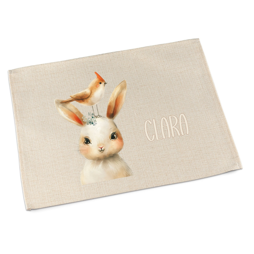 Platzdeckchen Kinder abwaschbar – personalisiertes Tischset Löwe & Fuchs