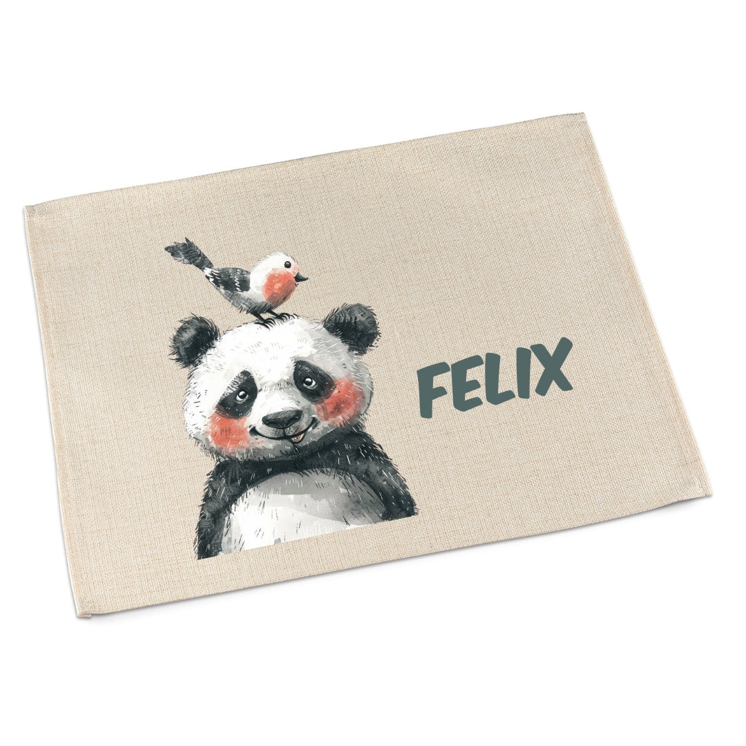 Personalisierbares Platzdeckchen Kinder – Tiger, Pinguin & Panda