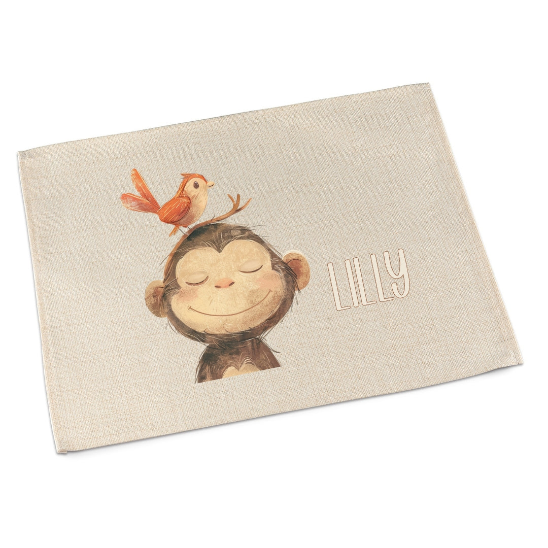 Platzdeckchen Kinder abwaschbar – personalisiertes Tischset Löwe & Fuchs