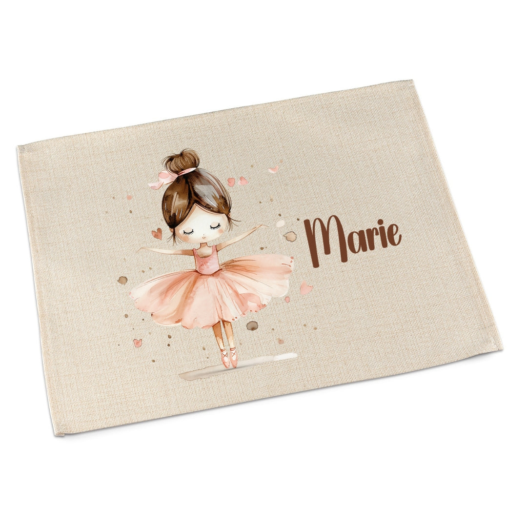 Tischset Ballerina – personalisiertes Platzdeckchen Kinder abwaschbar & waschbar