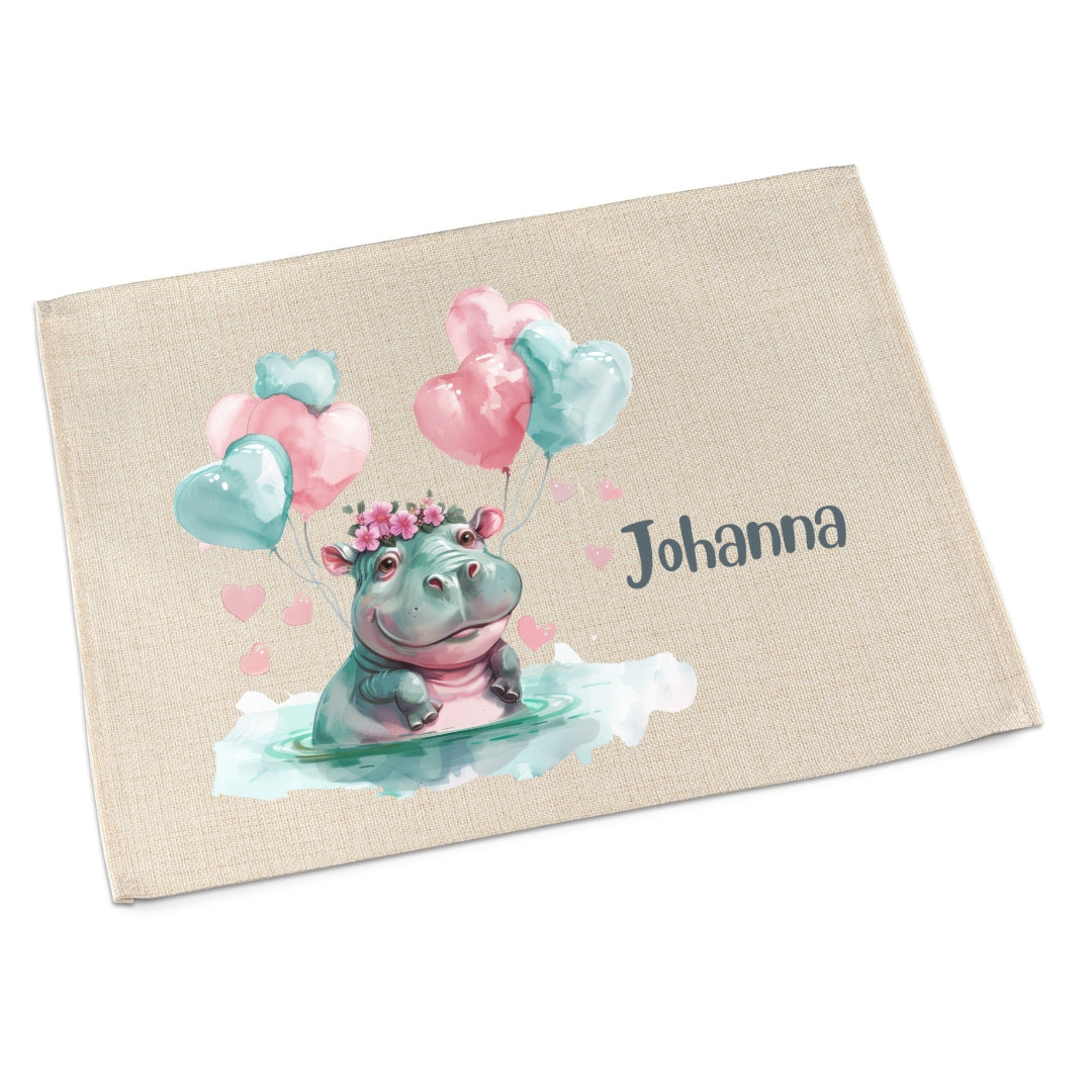 Personalisierbares Platzdeckchen Kinder – Koala, Katze & Schildkröte, waschbar