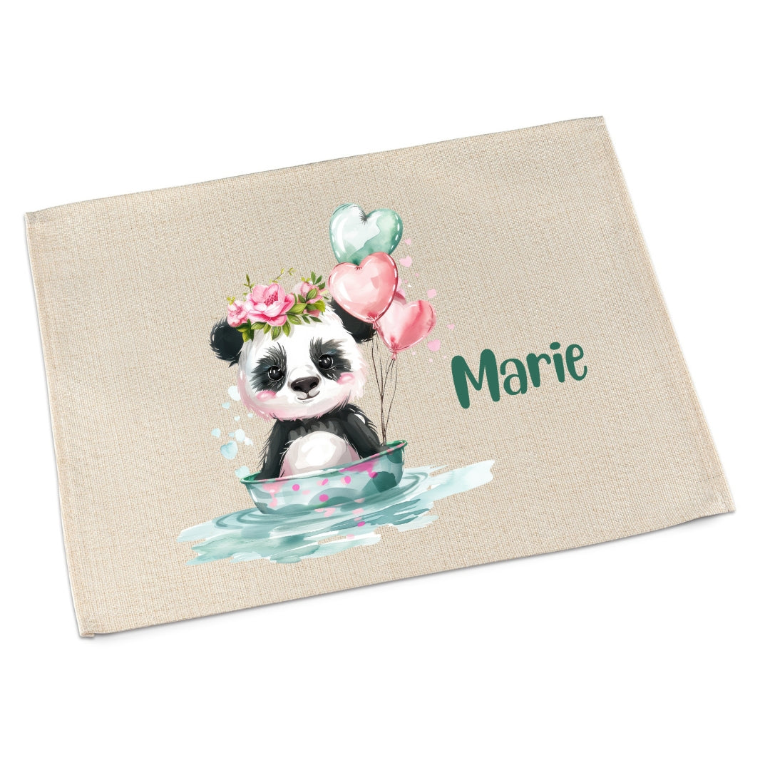 Personalisierbares Platzdeckchen Kinder – Koala, Katze & Schildkröte, waschbar