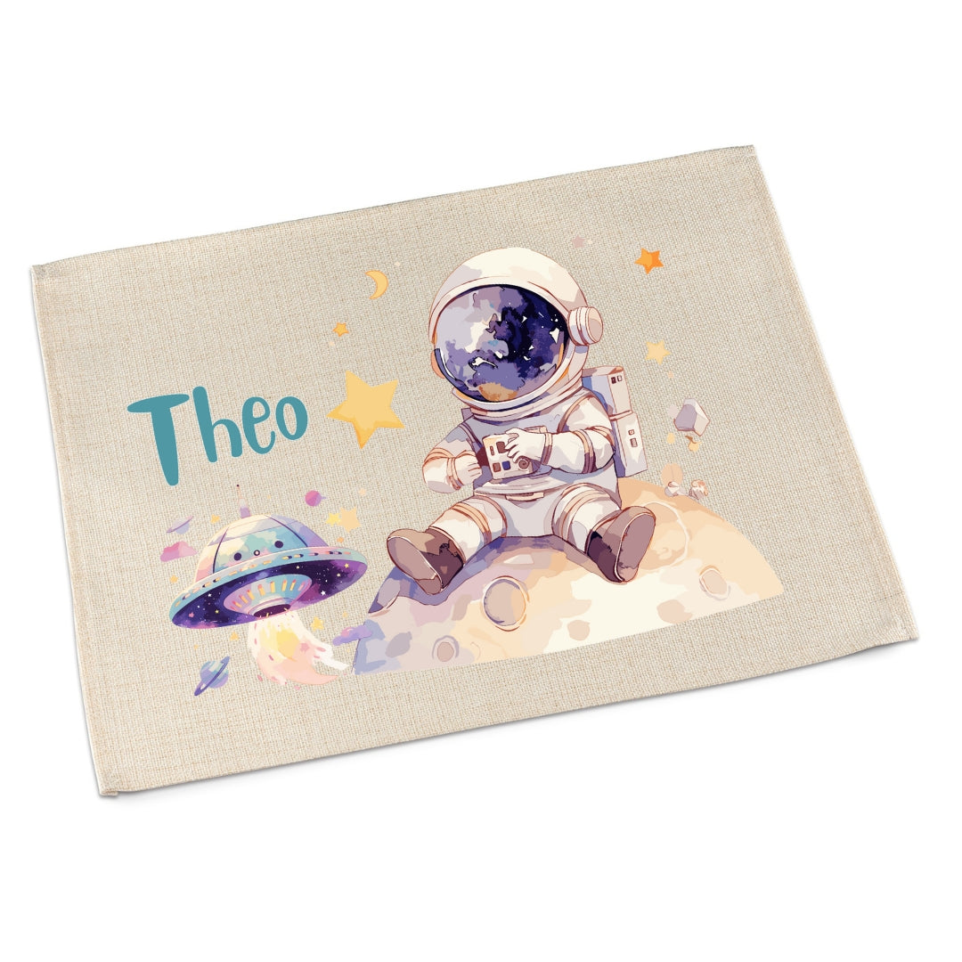 Tischset Weltall personalisiert – Platzdeckchen waschbar Kinder