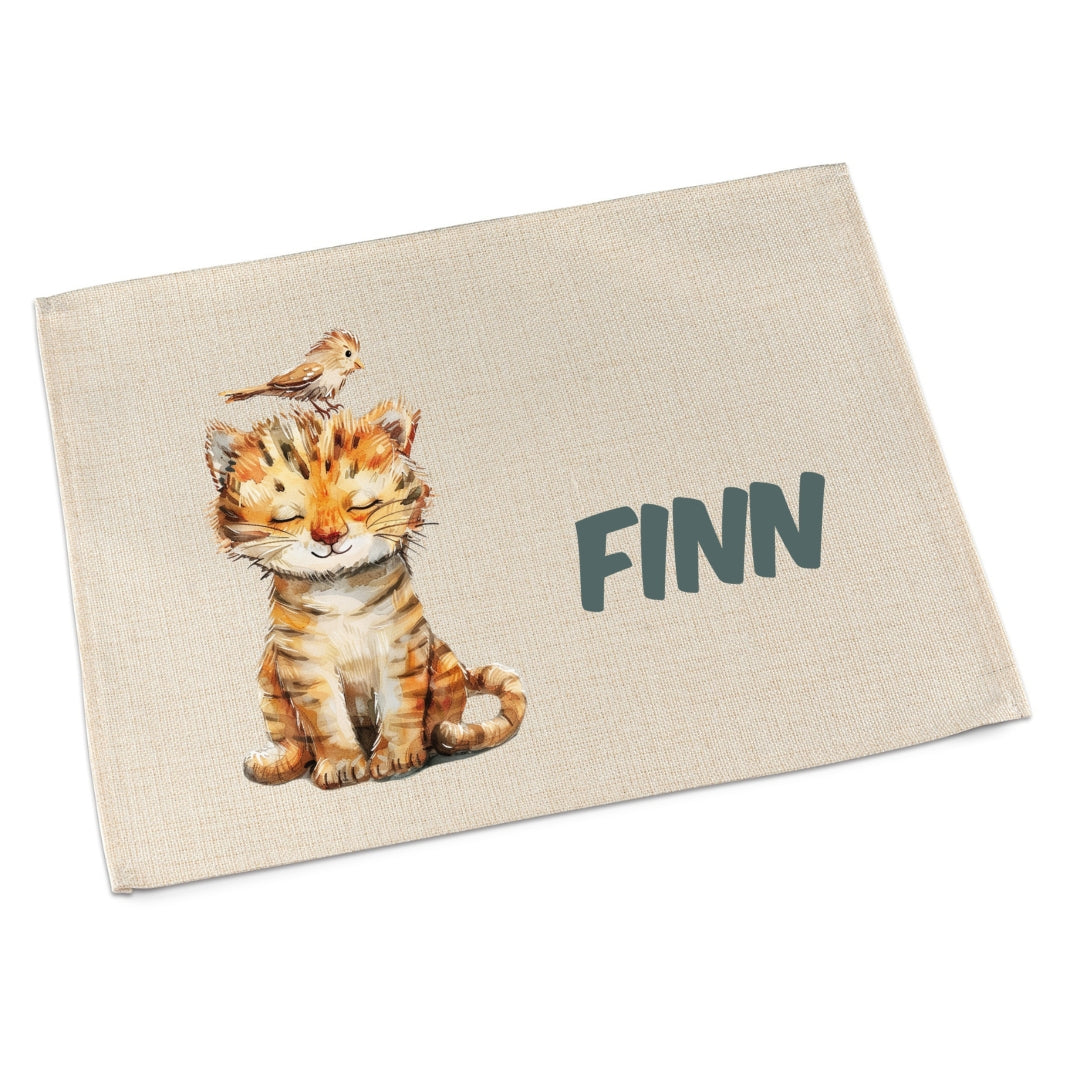 Personalisierbares Platzdeckchen Kinder – Tiger, Pinguin & Panda