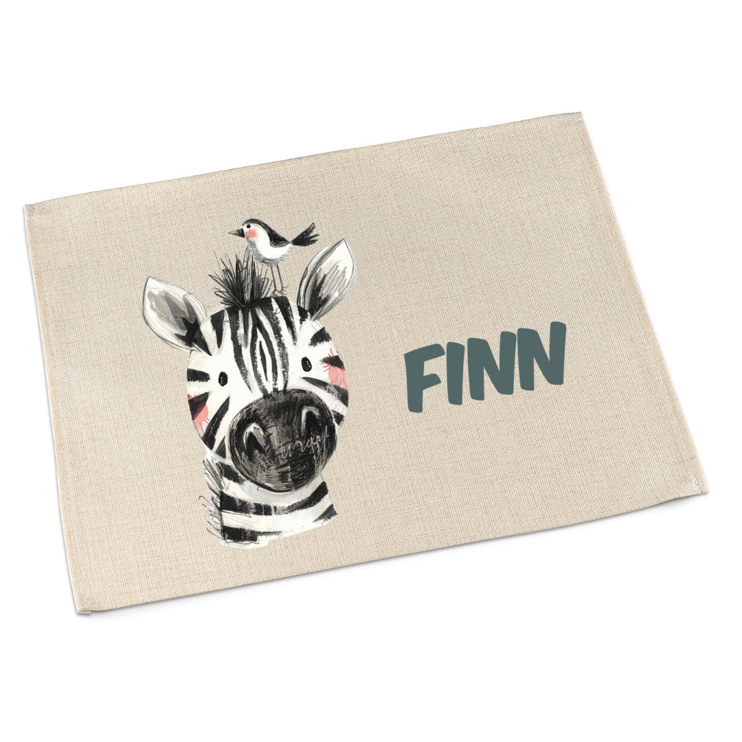 Personalisierbares Platzdeckchen Kinder – Tiger, Pinguin & Panda