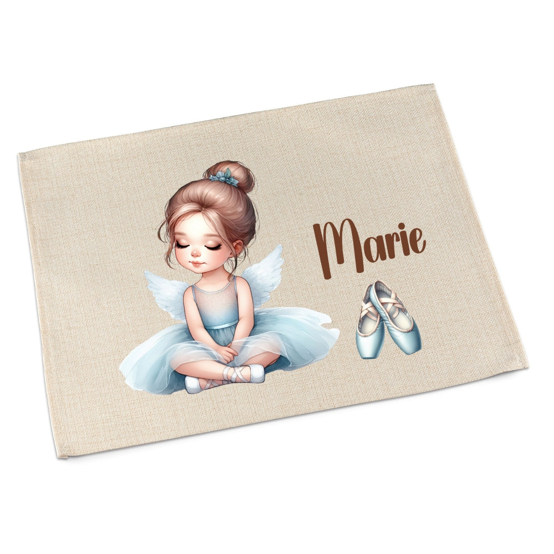 Tischset Ballerina – personalisiertes Platzdeckchen Kinder abwaschbar & waschbar