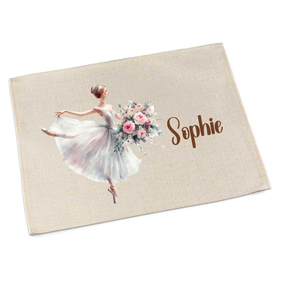 Tischset Ballerina – personalisiertes Platzdeckchen Kinder abwaschbar & waschbar