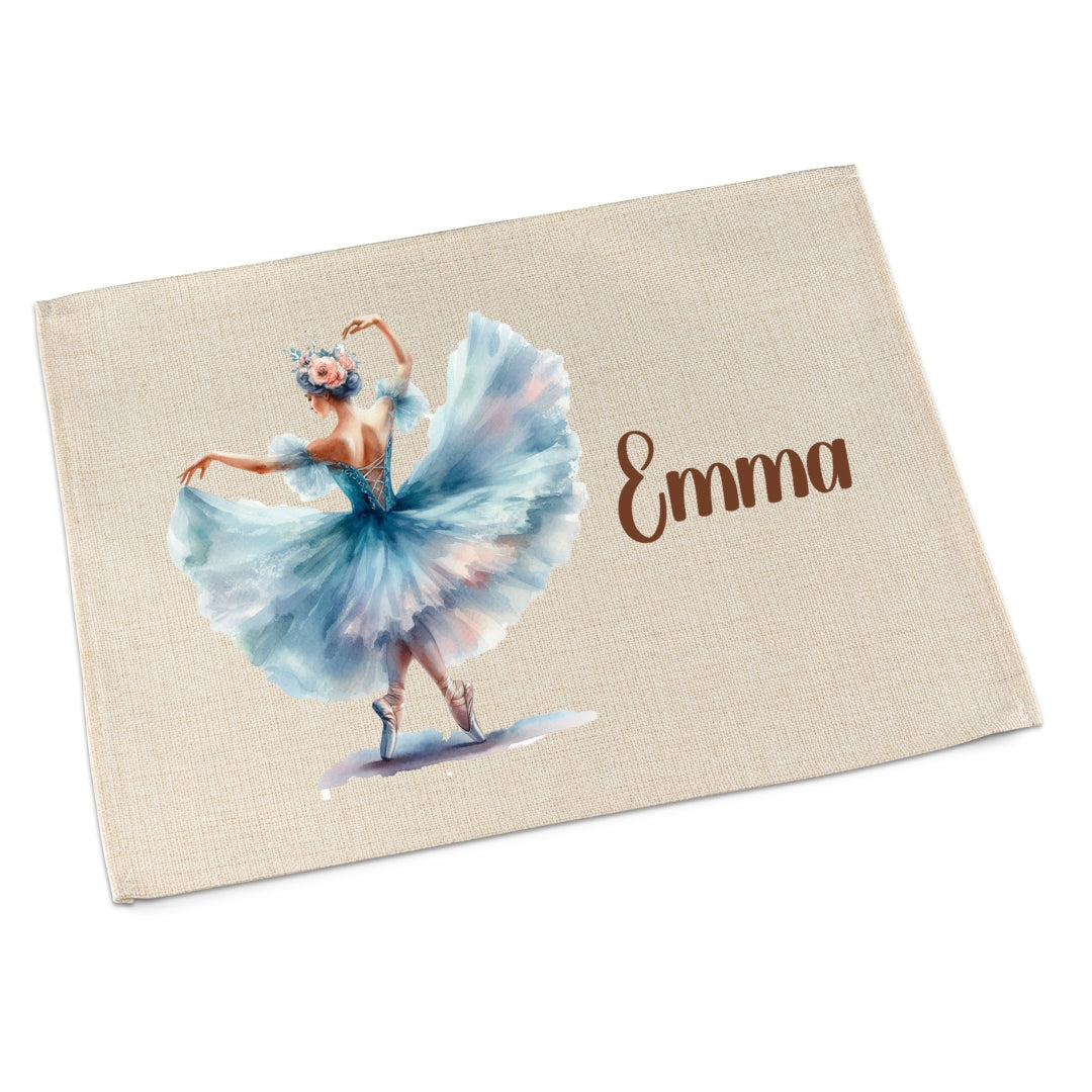 Tischset Ballerina – personalisiertes Platzdeckchen Kinder abwaschbar & waschbar