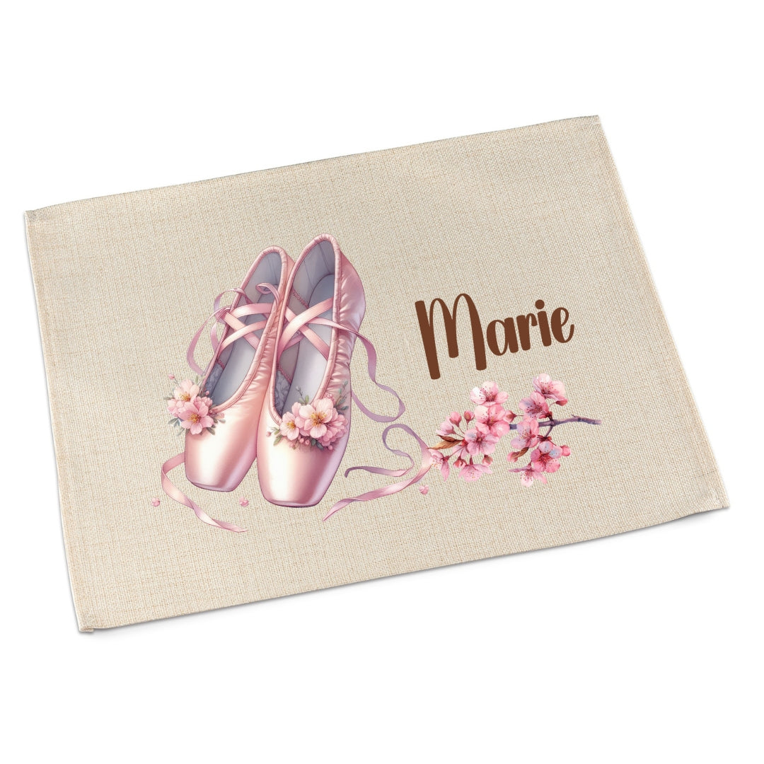 Tischset Ballerina – personalisiertes Platzdeckchen Kinder abwaschbar & waschbar