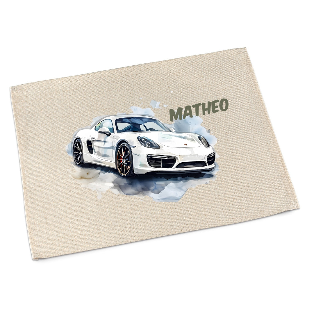 Tischset Auto – personalisiertes Platzdeckchen Kinder abwaschbar & waschbar