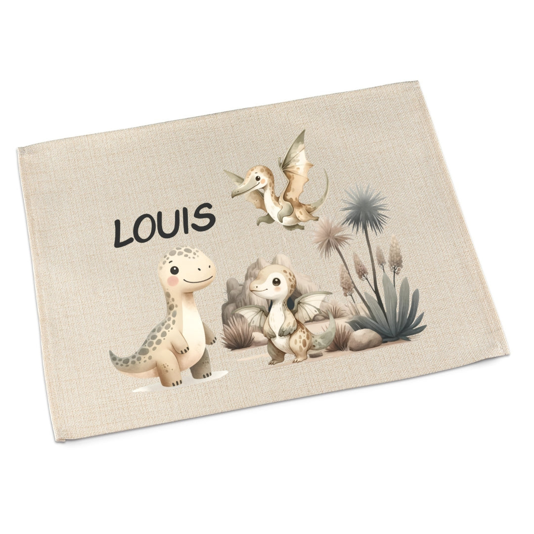 Tischset Dino – Platzdeckchen Kinder personalisiert, waschbar