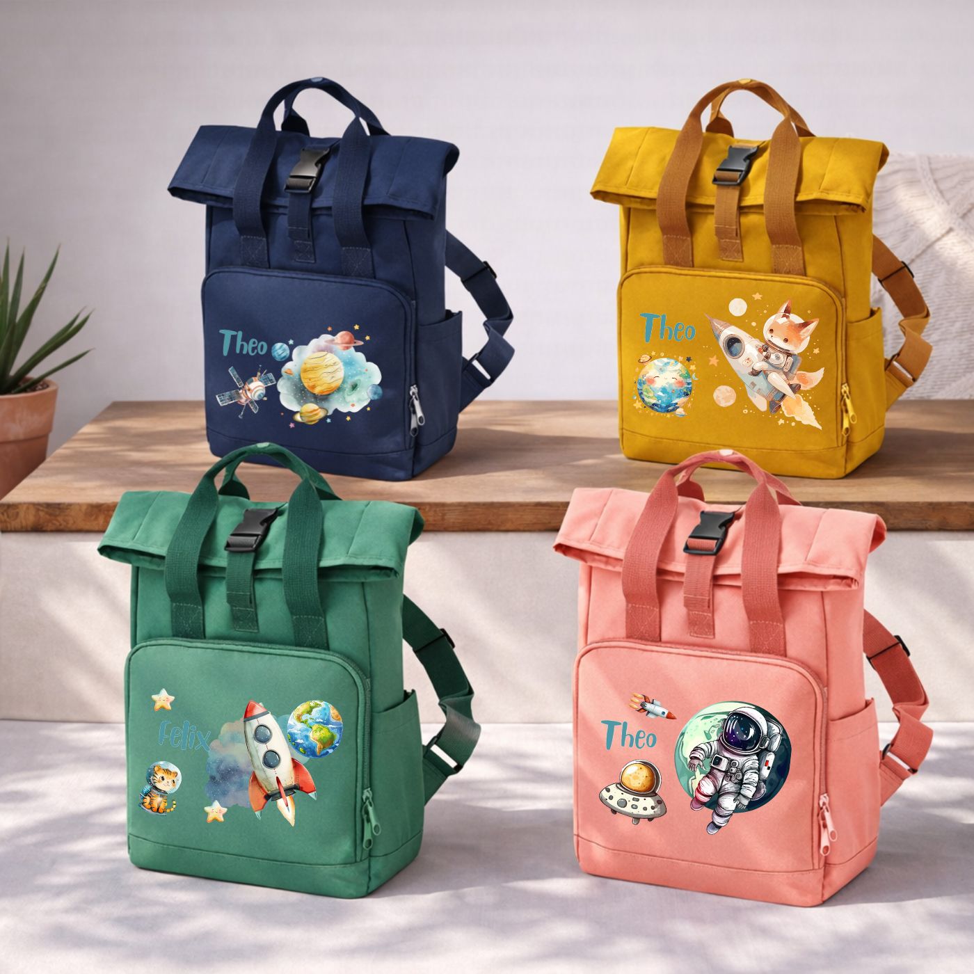 Kinderrucksack Weltall personalisiert – für Kita und Freizeit