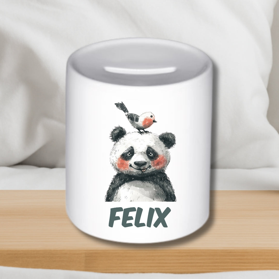 Bunte Tier-Spardose für Kinder – Personalisierte Keramik Spardose