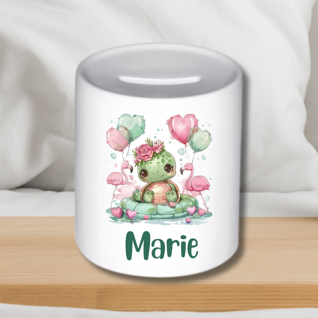 Spardose Grüne Tierchen – Keramik-Spardose für Kinder